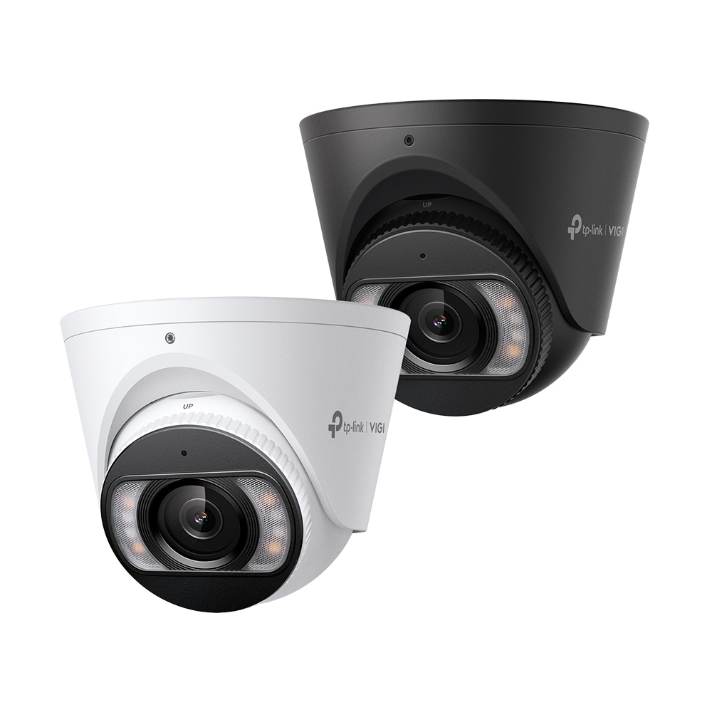 VIGI InSight S485 turret-camera in zwart en in wit naast elkaar